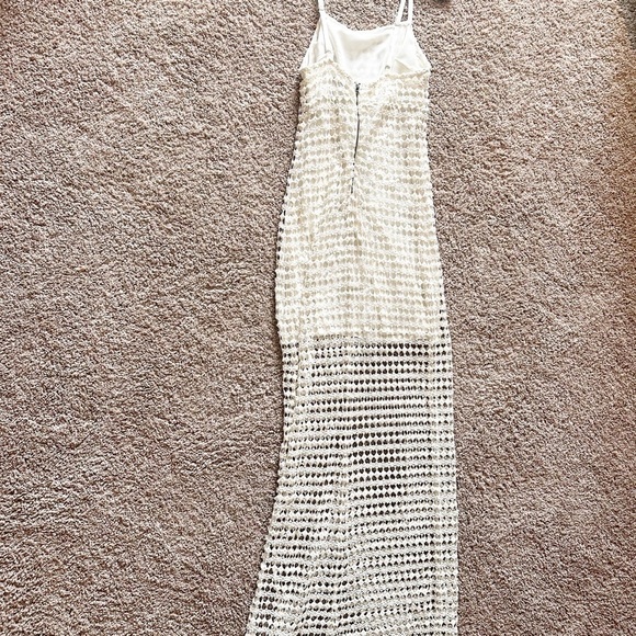 Fate Crochet Lace Maxi Dress Side Split Women’s M - Picture 8 of 10